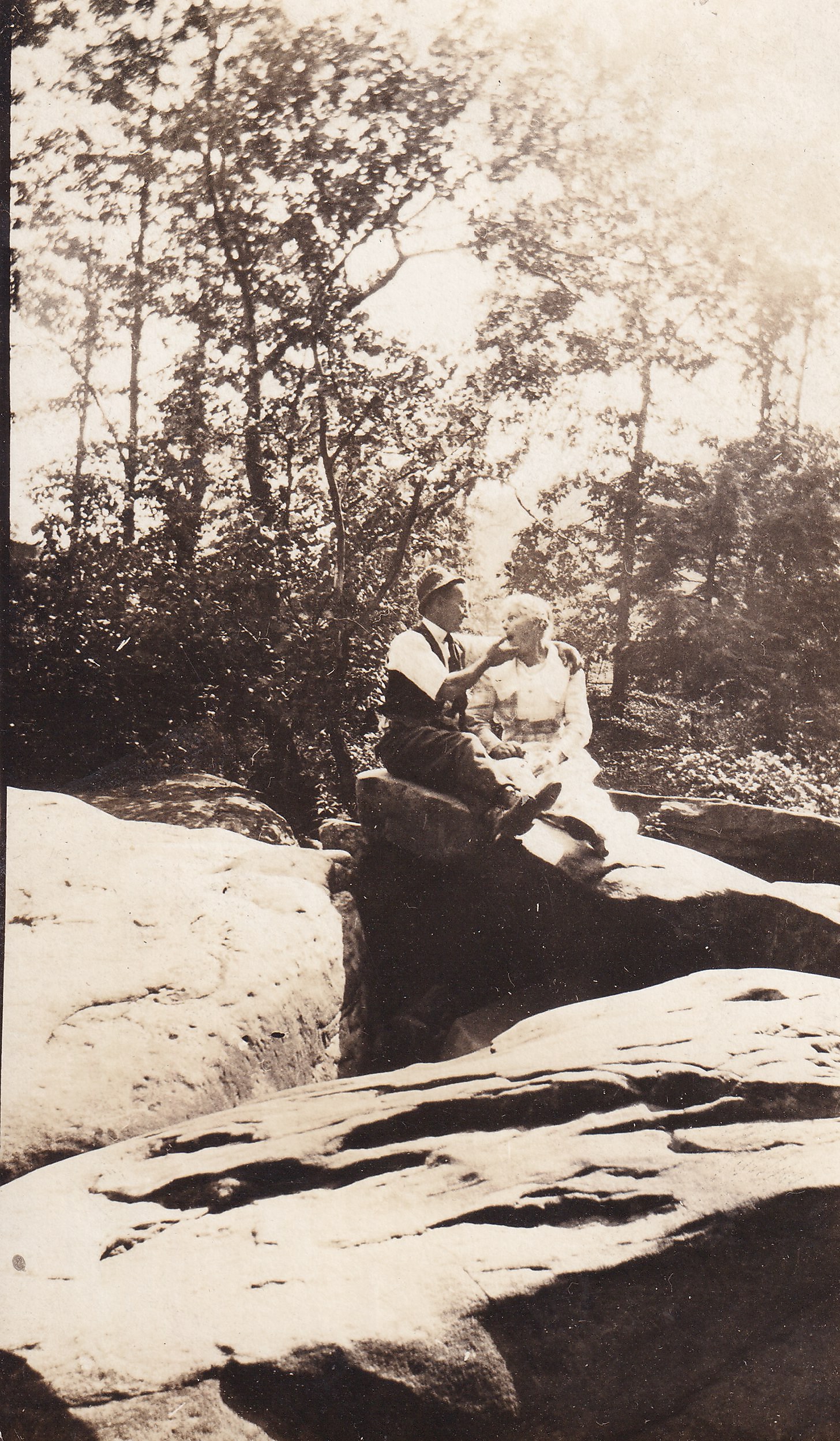 John Louis “Happy” Heckman and Nannie Bowser together outdoors. Family-supplied identification; date and location unknown.